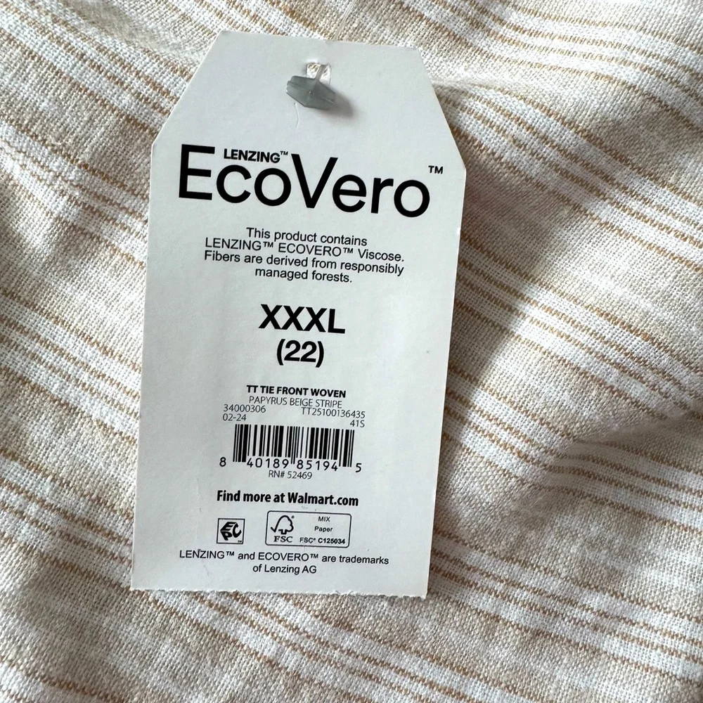 Tie Front Cap Sleeve Linen Top XXXL (22) NWT - Picture 13 of 13